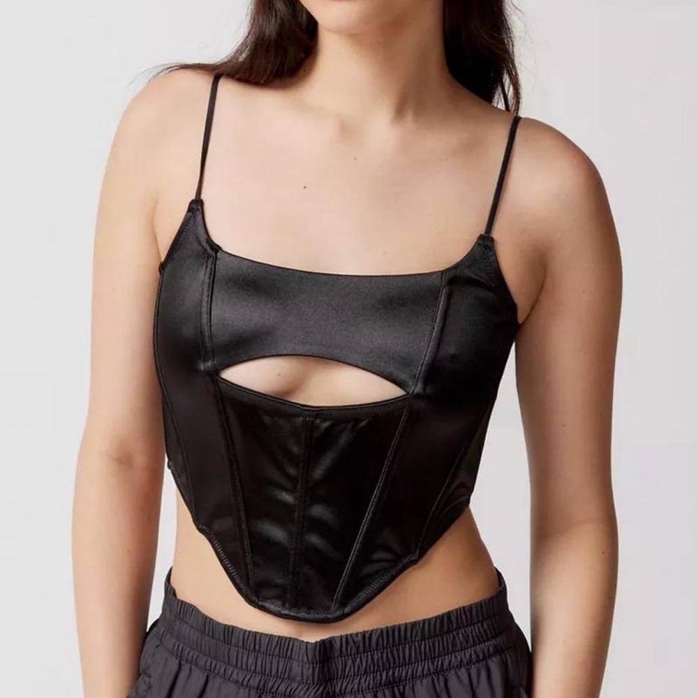 Urban Outfitters Black Corset Crop Top